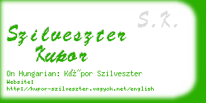 szilveszter kupor business card